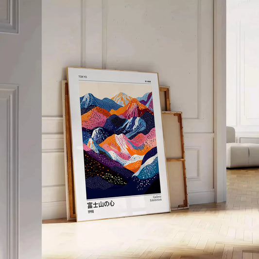 captivating Fuji Yayoi Kusama 3 poster minimalistic black white hues iconic modern art influences enthusiasts contemporary decor lovers variety print sizes A4 cm A0